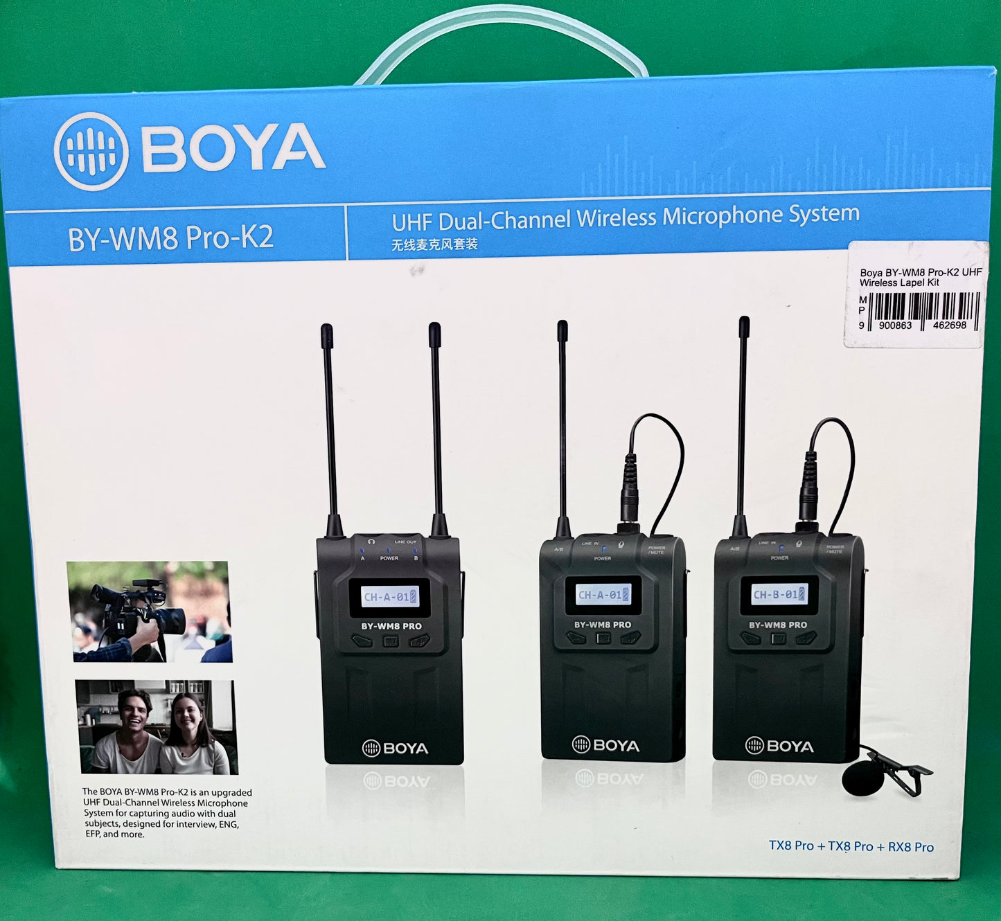 BOYA BY-WM8 Pro-K2 UHF Dual-Channel Wireless Lavalier System (used)