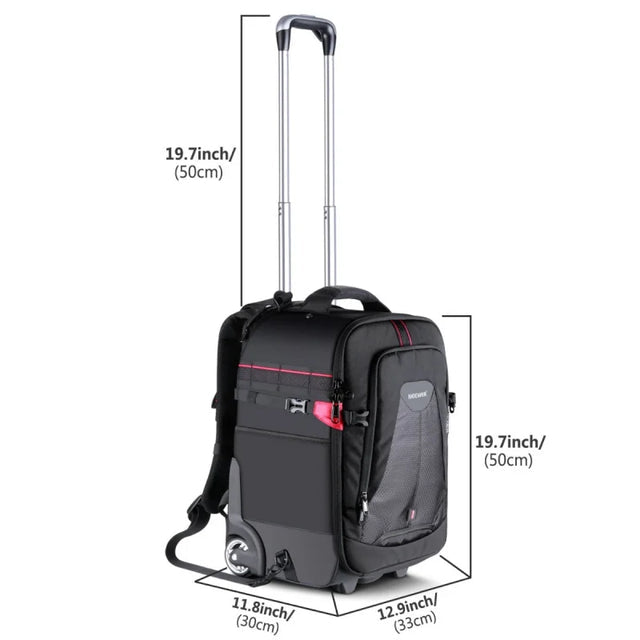 Neewer 2-in-1 Trolley Wheeled Camera Backpack Bag