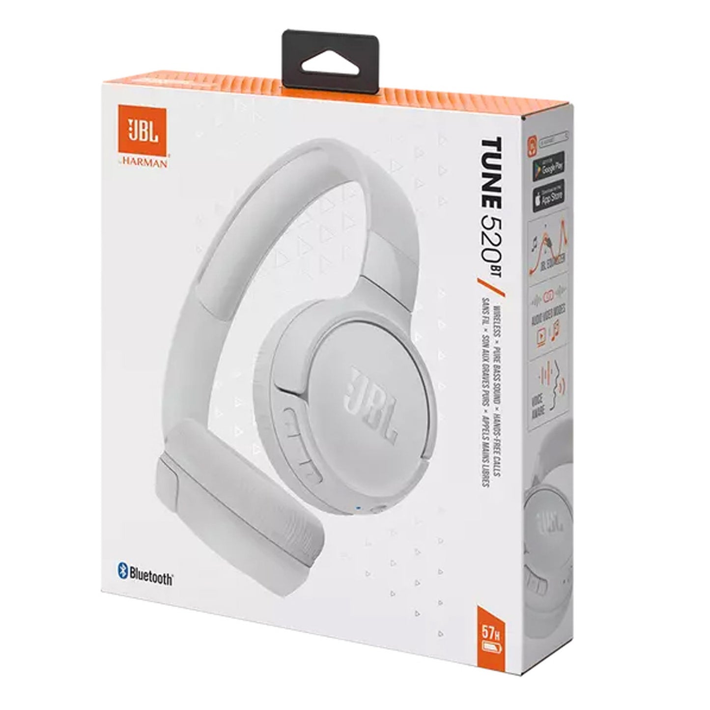 JBL Tune 520BT On-Ear Bluetooth Headphones - White