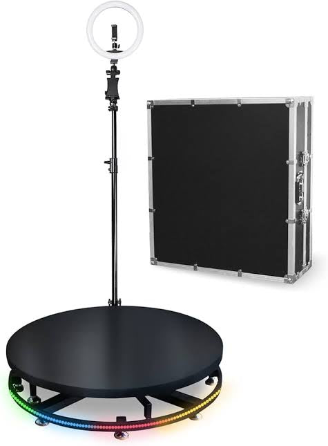 360 Metal Automatic Photo Booth (100 cm) Ring light, Flight case &Props