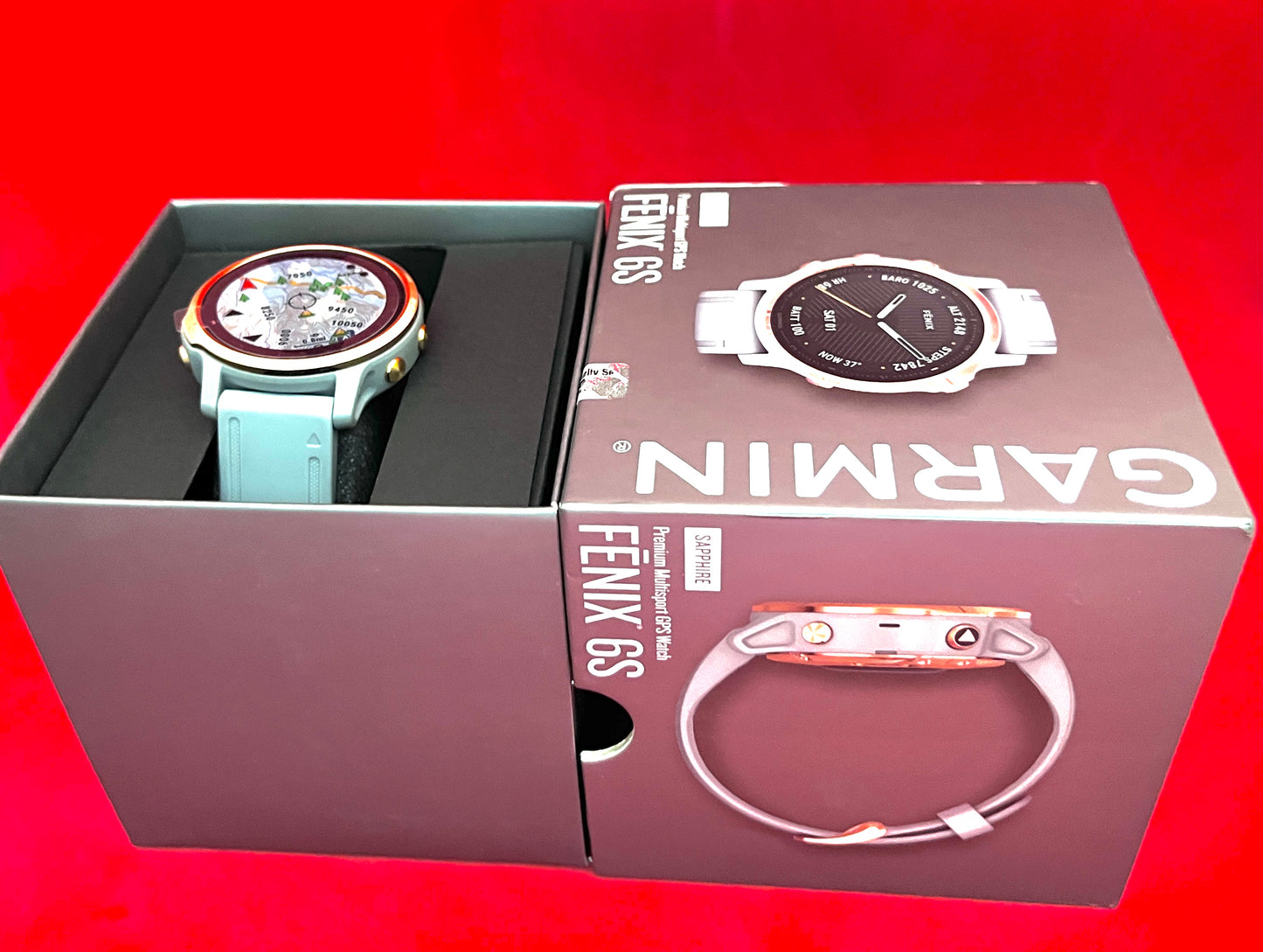 Garmin Fenix 6S Sapphire Smartwatch - Rose Gold-Tone, Powder Gray Band (used)