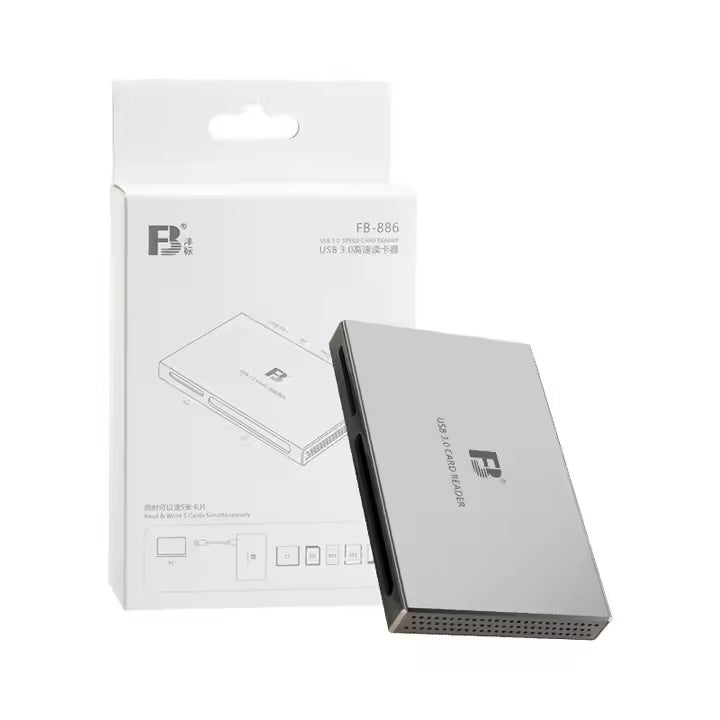 FB Metal shell USB3.0 high-speed CF SD MS M2 TF card reader card