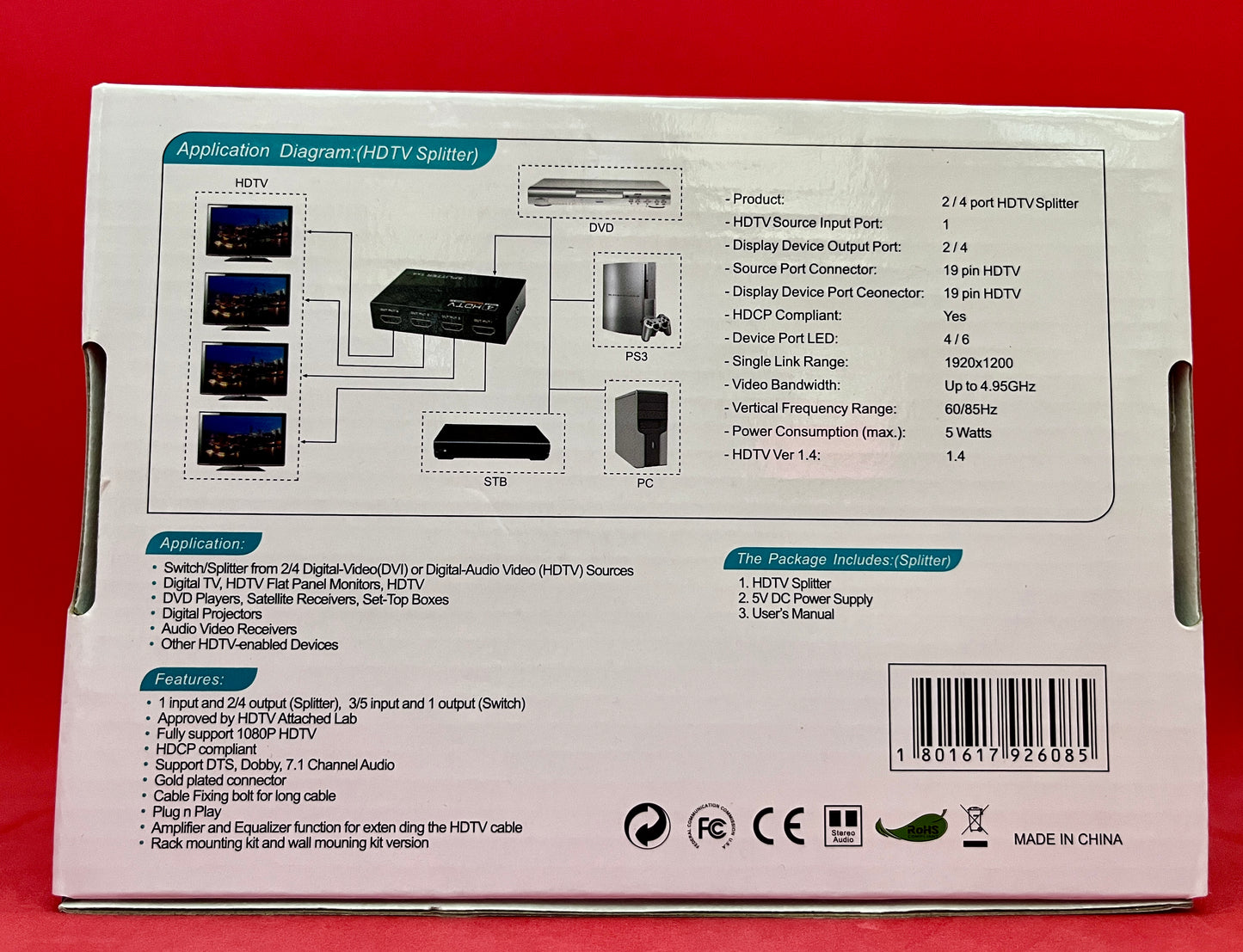 4k x 2k HDMI Splitter 1x4