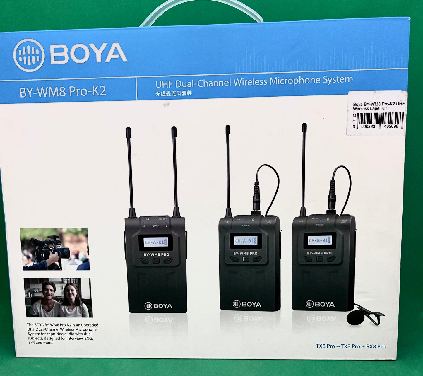 BOYA BY-WM8 Pro-K2 UHF Dual-Channel Wireless Lavalier System (used)