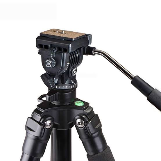 Kingjoy VT-1200 lightweight professional video tripod & VT-1510 fluid drag pan head-3 section, 61in, 4lbs