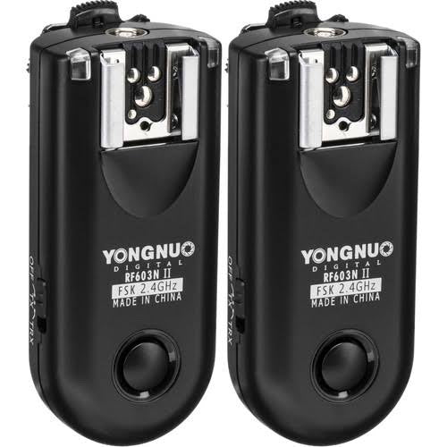 2 PCS YONGNUO RF603N II FSK 2.4GHz Wireless Flash Trigger for Nikon.  with N1 Shutter Connecting Cable