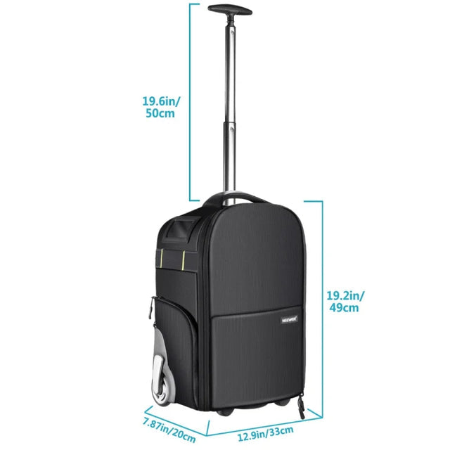 Neewer 2-in-1 Trolley Wheeled Camera Backpack Bag Yellow