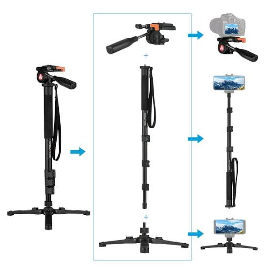 MP1008F+VT-1510 FLIP LOCK ALUMINUM 4-SEC MONOPOD