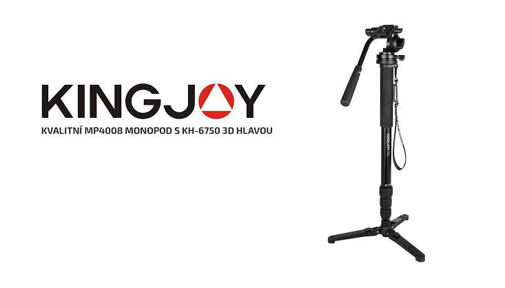 Kingjoy MP4008 Monopod Kit with KH-6750 Video Tilter and Stand Spider - Aluminium Monopod Tripod Max. Height 166.5 cm / 30 kg Load / 1 kg Net Weight
