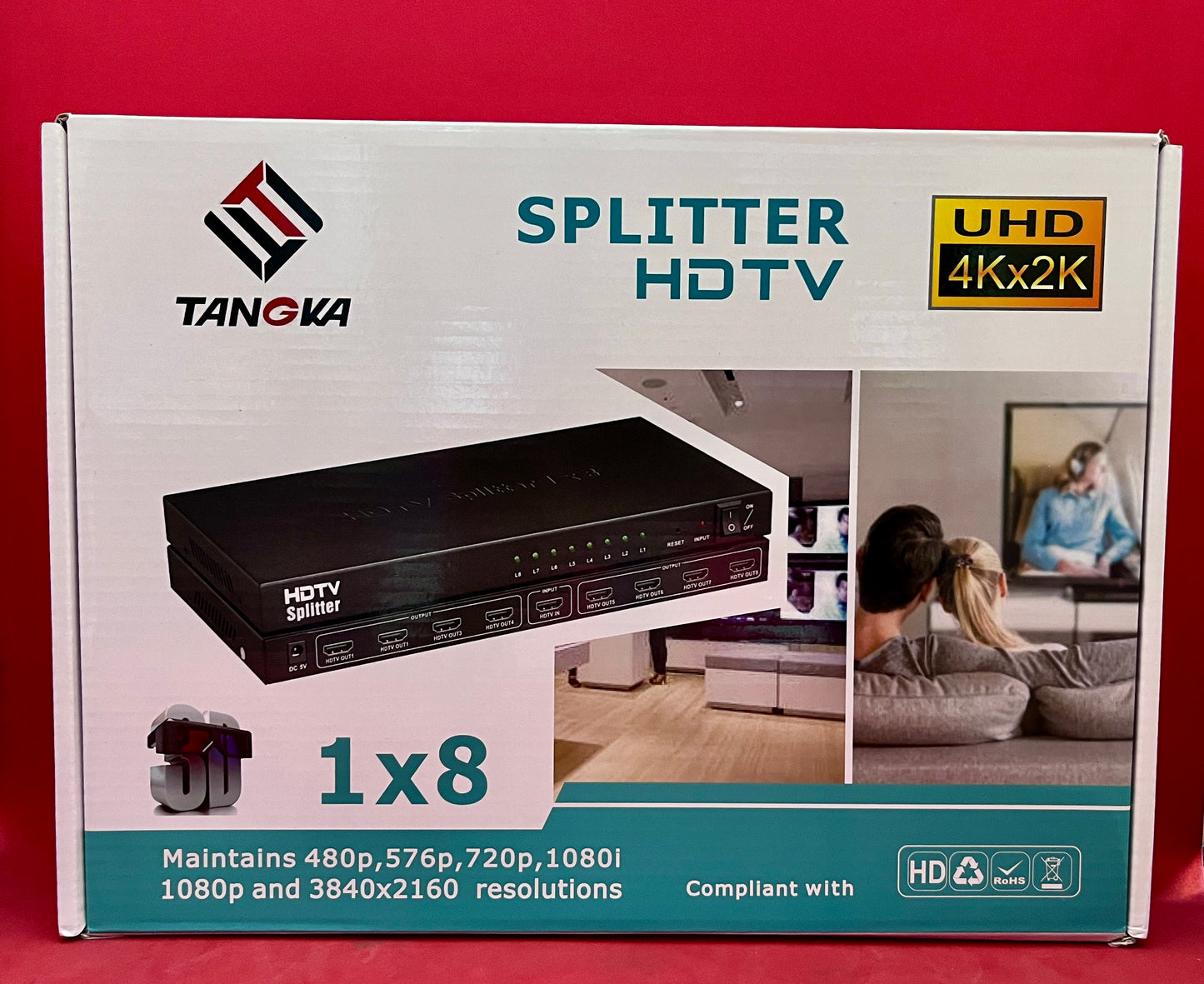 1 in 8 Out HDMI/HDTV Splitte r- Support 4Kx2K Ultra HD&3D