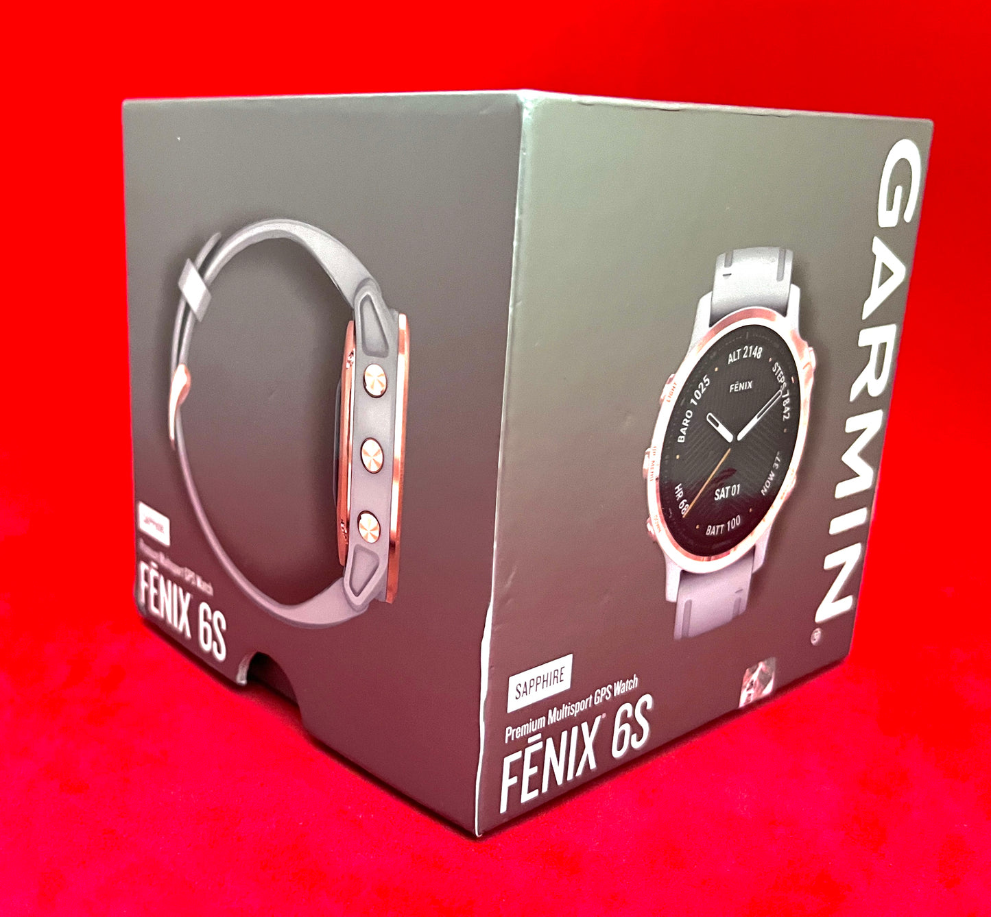 Garmin Fenix 6S Sapphire Smartwatch - Rose Gold-Tone, Powder Gray Band (used)