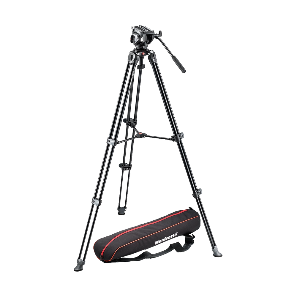 Manfrotto MVH500A Head + MVT502AM Legs + Padded Bag Video Tripod (used)