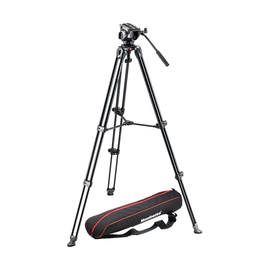 Manfrotto MVH500A Head + MVT502AM Legs + Padded Bag Video Tripod (used)