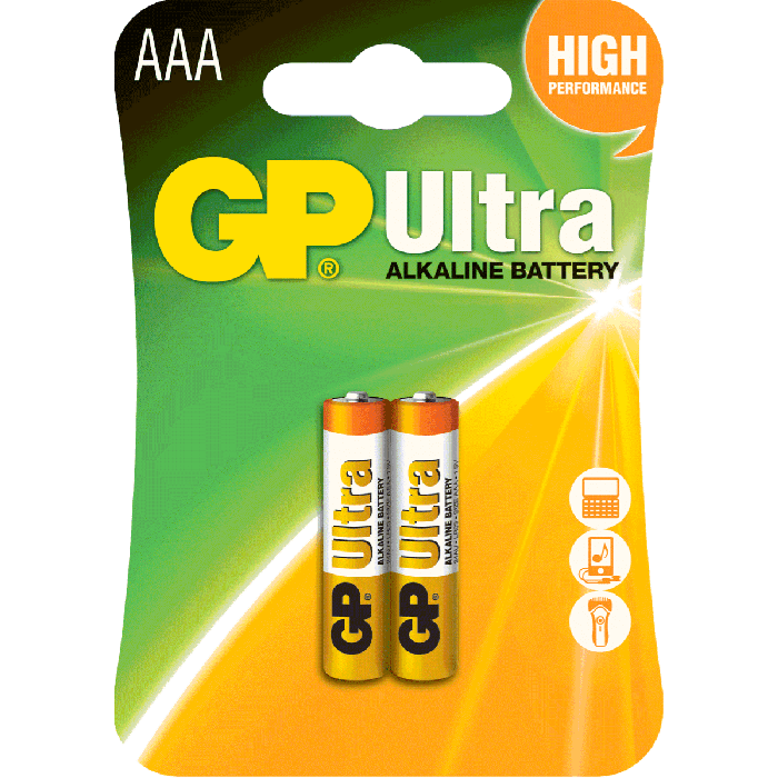GP Ultra Alkaline AAA Card of 2
