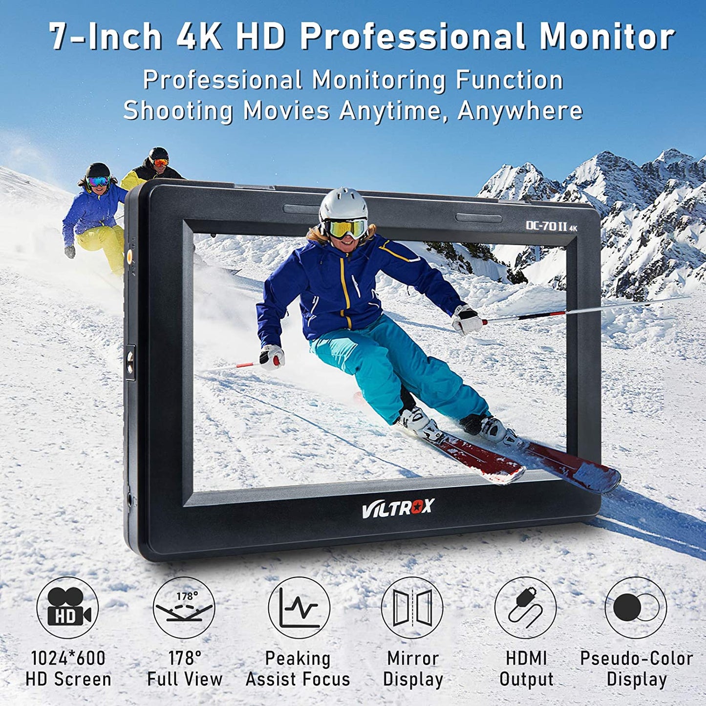 VILTORX¬ DC-70 II 7 Inch 4K Camera Monitor