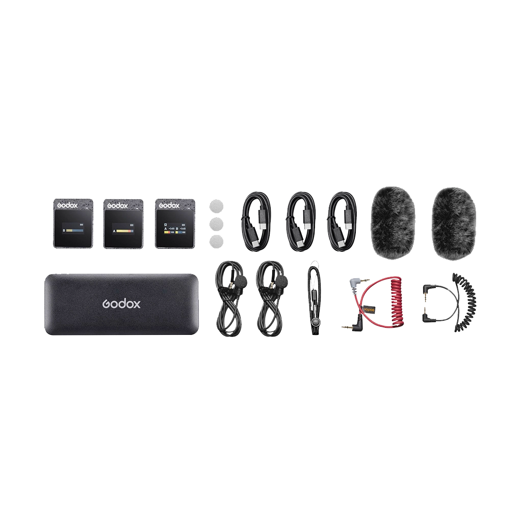 Godox MoveLink M2 Compact 2-Person Digital Wireless Microphone System for Cameras & Smartphones with 3.5mm (2.4 GHz)