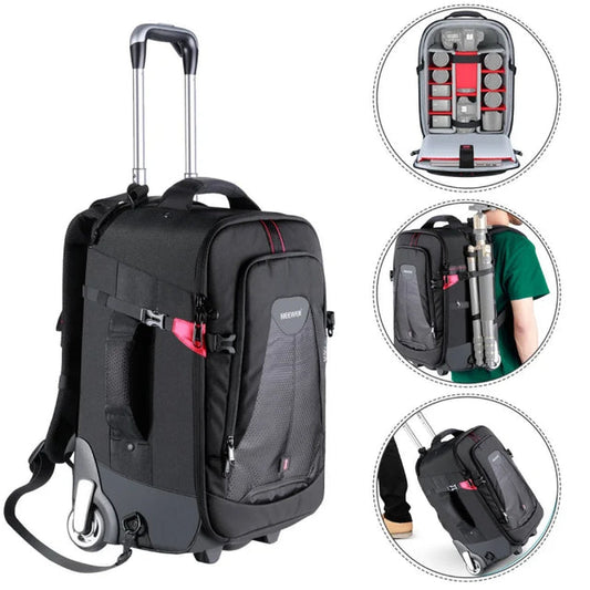 Neewer 2-in-1 Trolley Wheeled Camera Backpack Bag