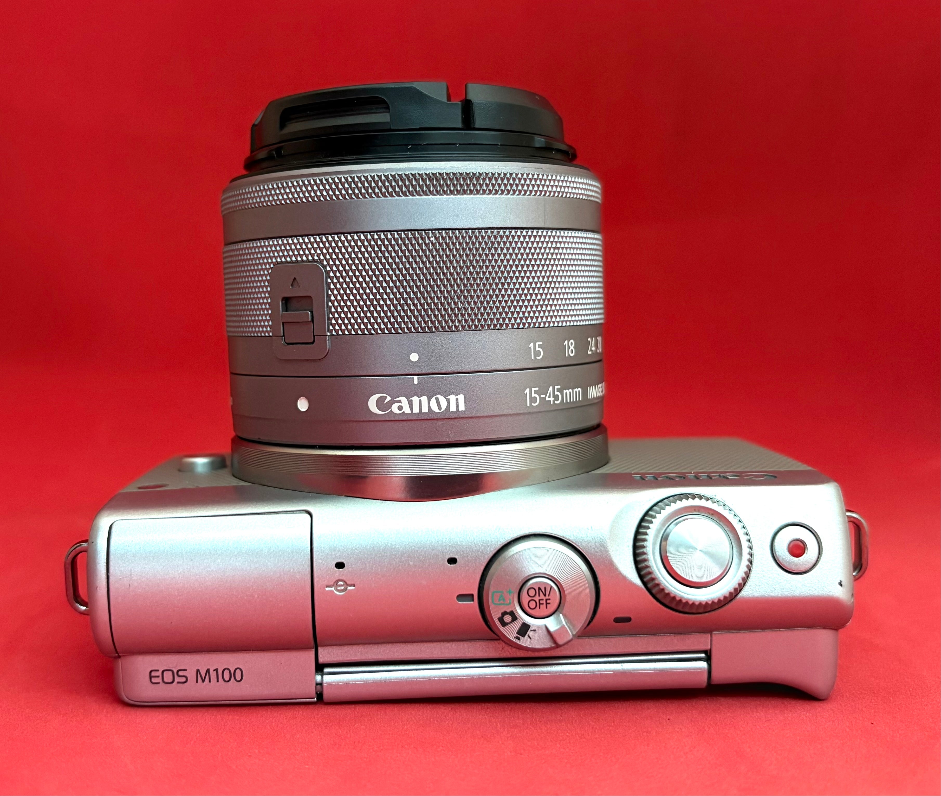 Canon EOS M100+ 15-45mm silver (used) – Luck Tech Cameras