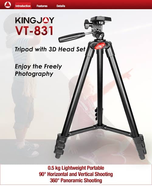 VT-831 SMALL LIVE 4 SECTION VIDEO TRIPOD