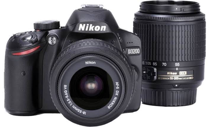 Nikon D3200 Camera 24.2 MP CMOS Digital SLR with 18-55mm & 55-200mm lens