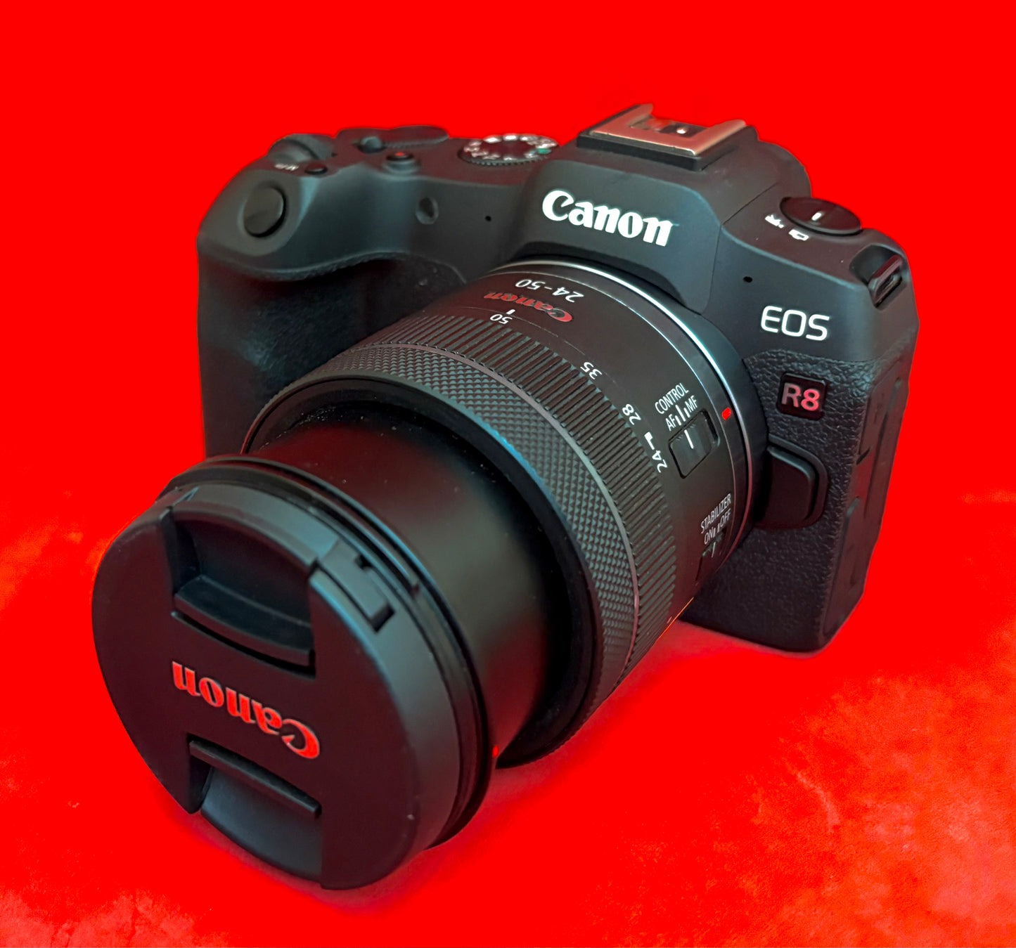 CANON EOS R8 MIRRORLESS  WITH RF 24-50MM F/4.5-6.3 IS STM LENS (used)