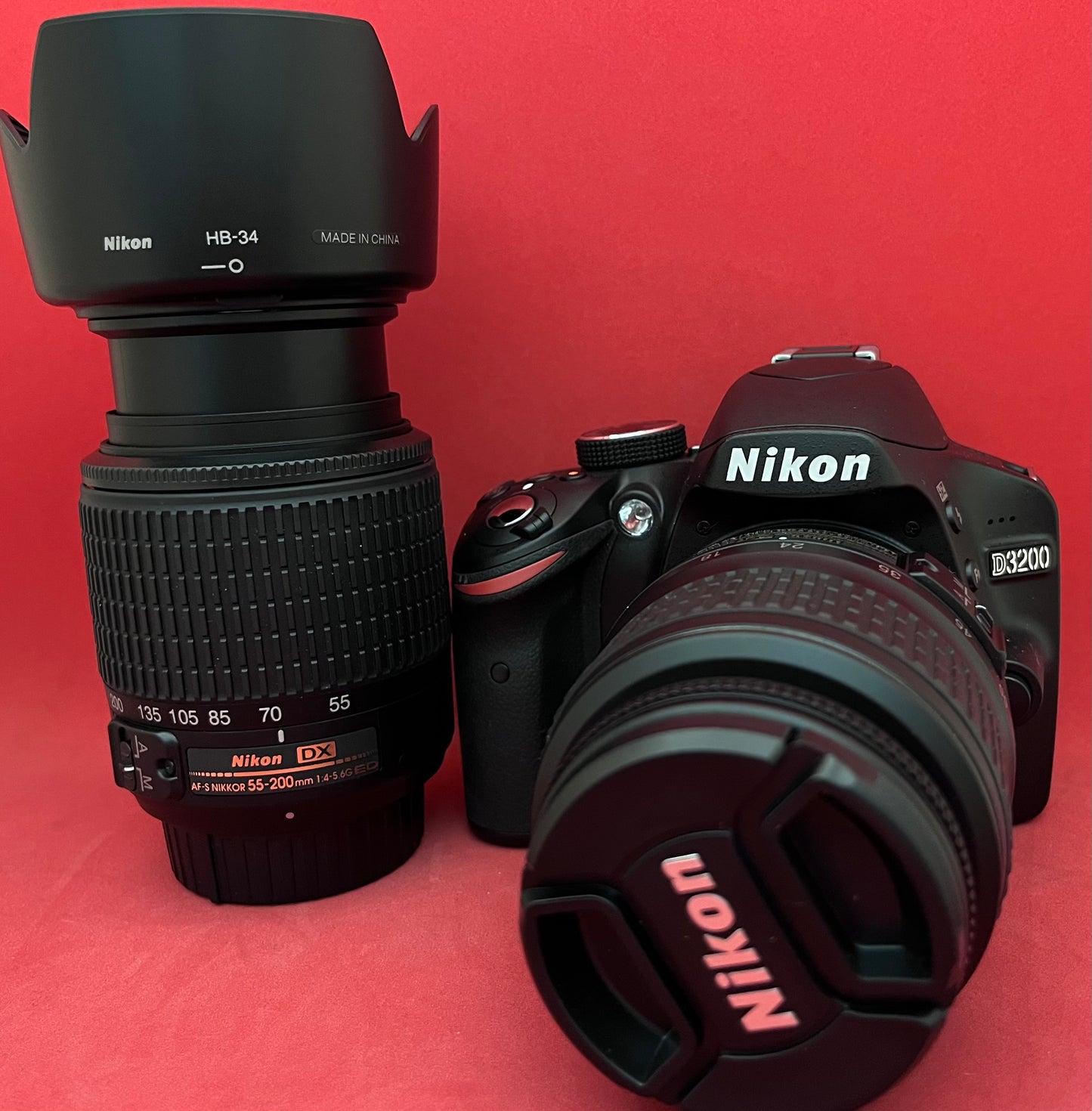 Nikon D3200 Camera 24.2 MP CMOS Digital SLR with 18-55mm & 55-200mm lens