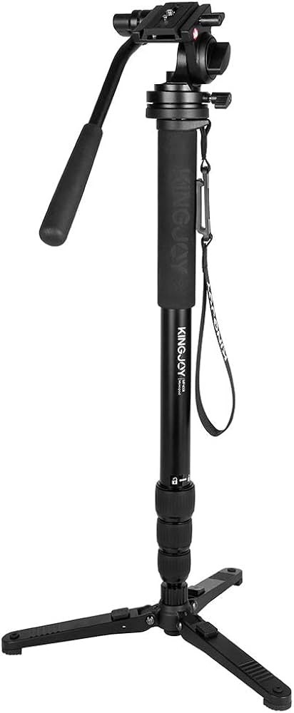 Kingjoy MP4008 Monopod Kit with KH-6750 Video Tilter and Stand Spider - Aluminium Monopod Tripod Max. Height 166.5 cm / 30 kg Load / 1 kg Net Weight