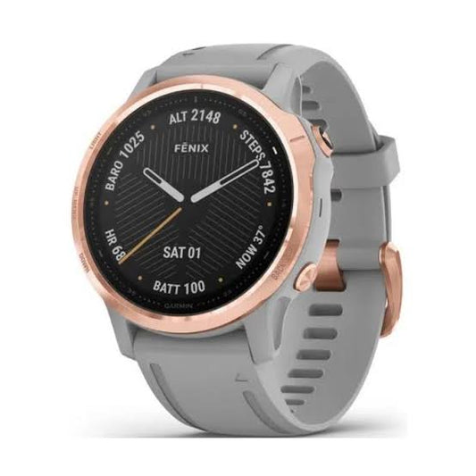 Garmin Fenix 6S Sapphire Smartwatch - Rose Gold-Tone, Powder Gray Band (used)