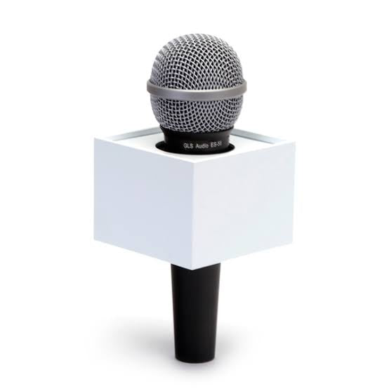 Cube logo holder for microphone in plastic material