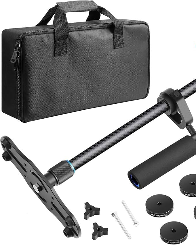 Neewer Carbon Fiber 24 inches/60 Centimeters Handheld Stabilizer with 1/4 3/8 inch Screw Quick Shoe Plate