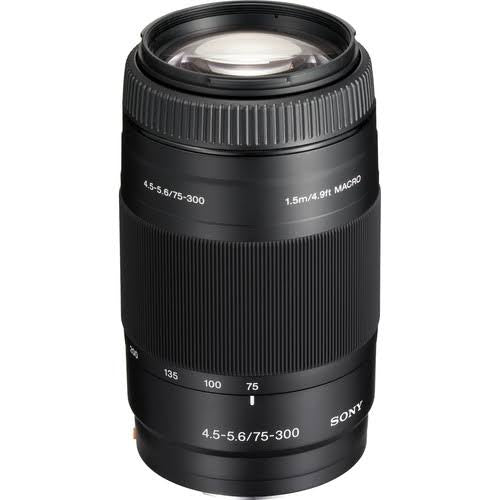 Sony 75-300mm f/4.5-5.6 Compact Super Telephoto Zoom Lens for Sony Alpha Digital SLR Camera (used)