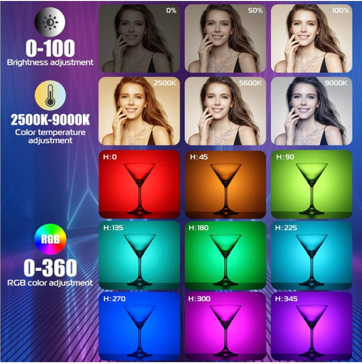Portable Handheld RGB LED Light LS-188