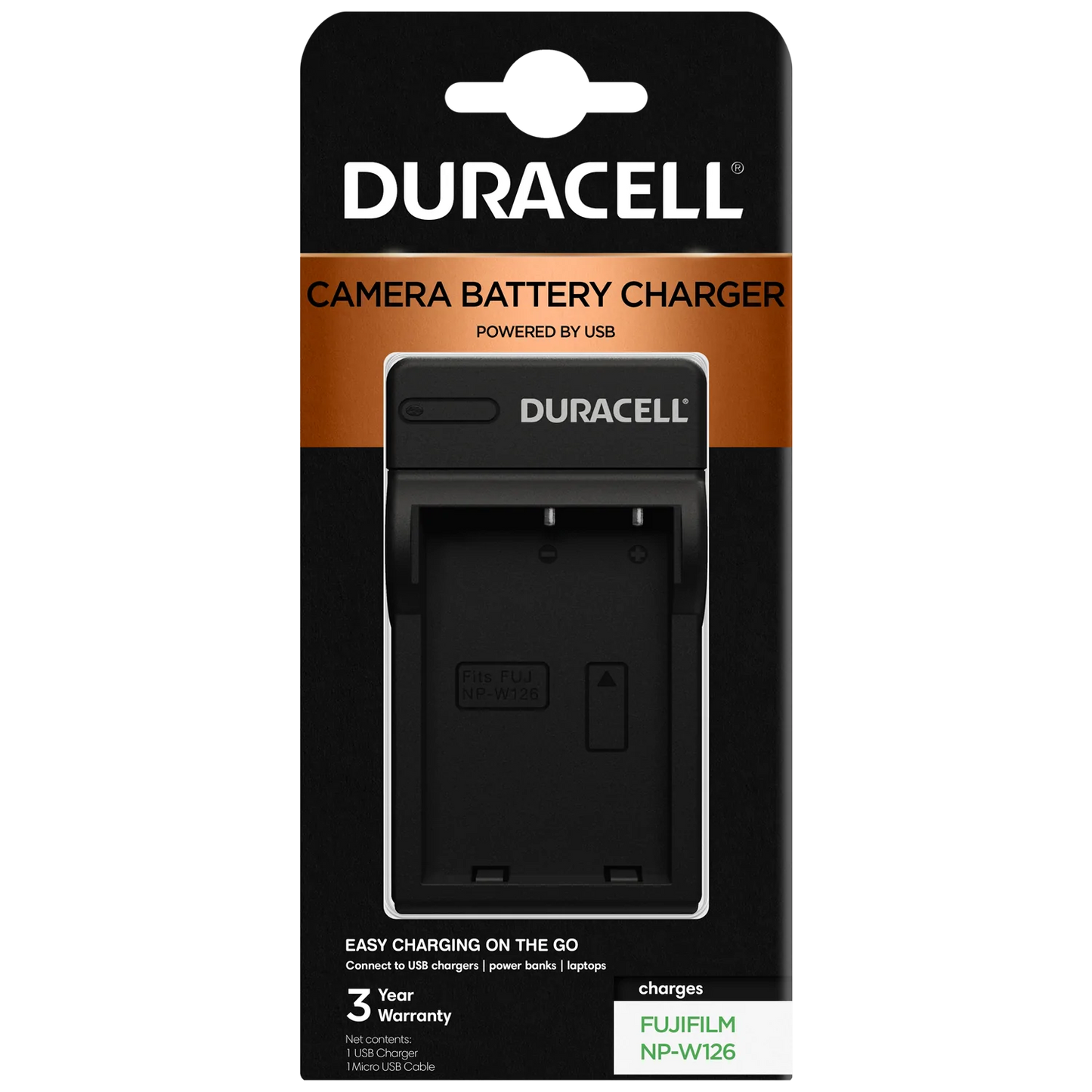 Charger for Fujifilm NP-W126 Battery by Duracell