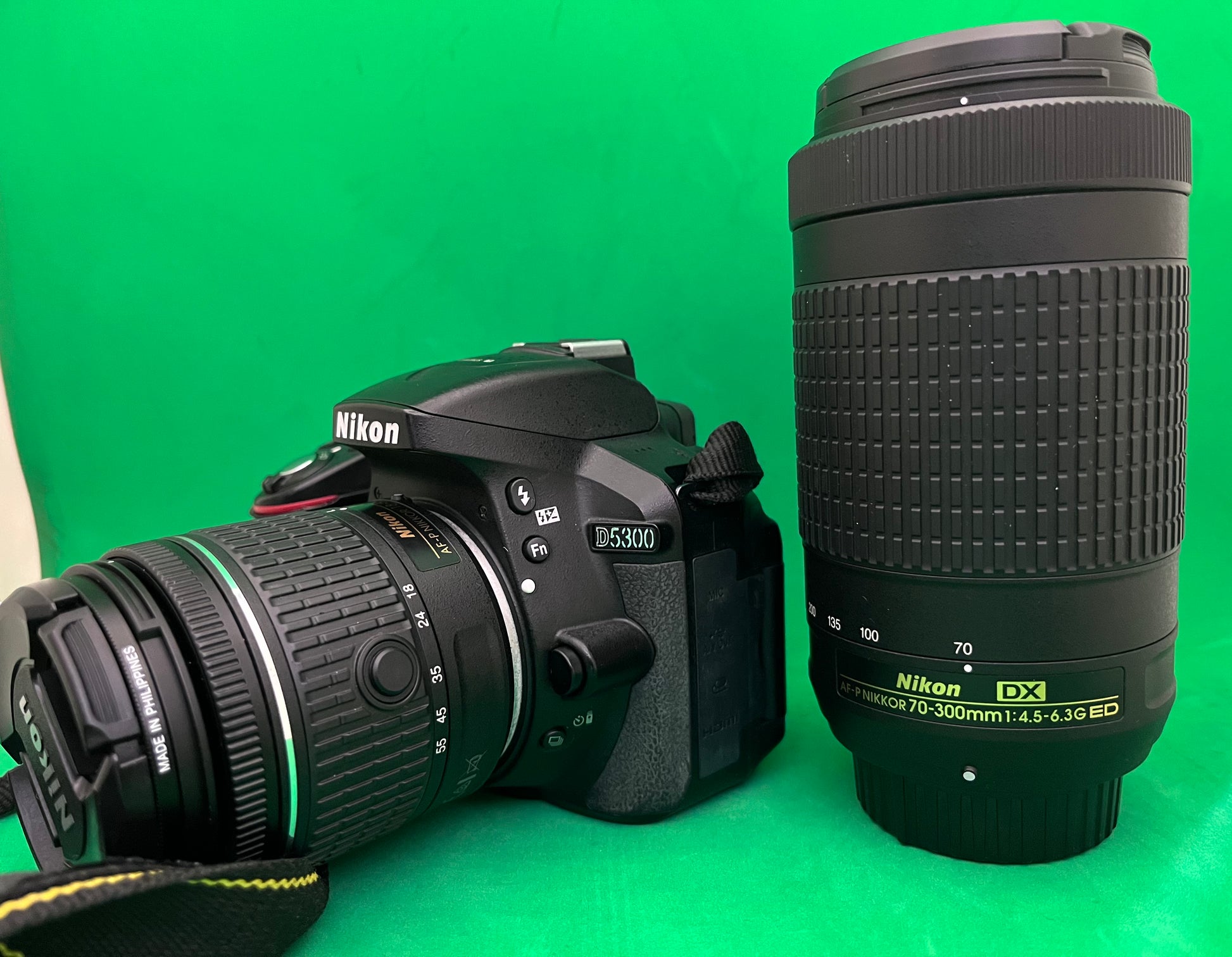 Nikon D5300 DSLR Camera with AF-P VR DX 18-55mm and AP-P DX 70