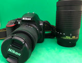 Nikon D3500 +  w/AF-P 18-55mm VR Lens & 70-300mm Dual Zoom Lens (pre-owned)