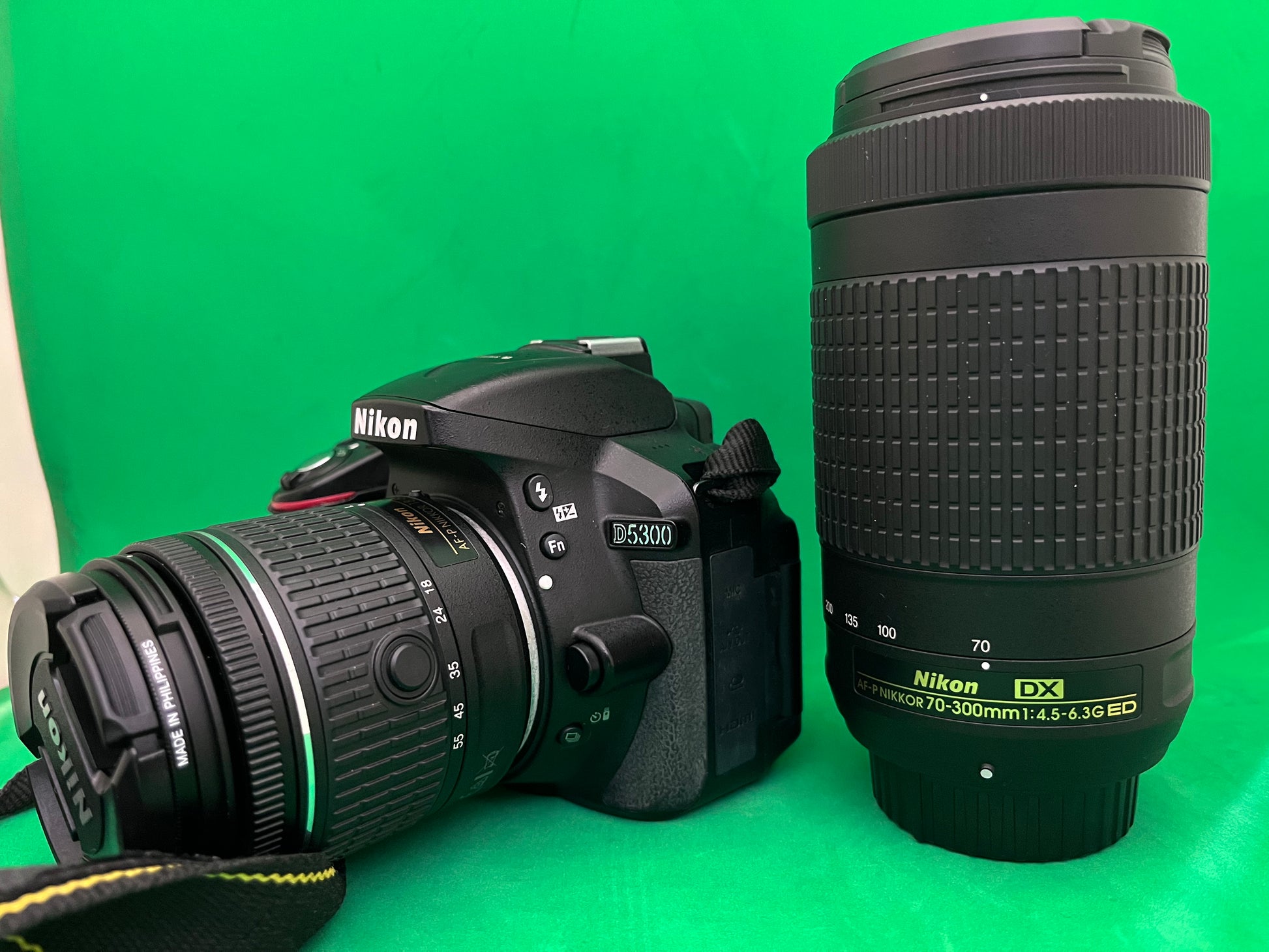 Nikon D5300 DSLR Camera with AF-P VR DX 18-55mm and AP-P DX 70