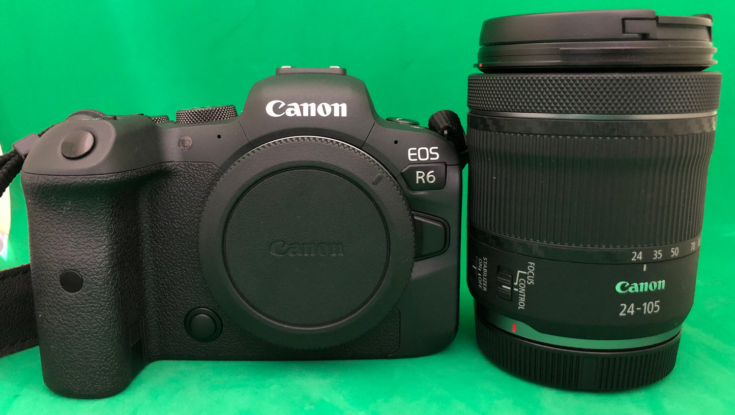 Canon EOS R6 Mirrorless Camera with 24-105 is STM Lens (used).