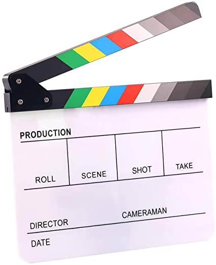 White Clapper Board with Colour Sticks (Accessories)