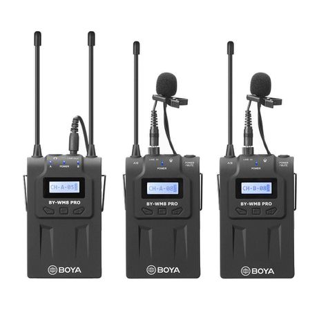 BOYA BY-WM8 Pro-K2 UHF Dual-Channel Wireless Lavalier System (Audio)