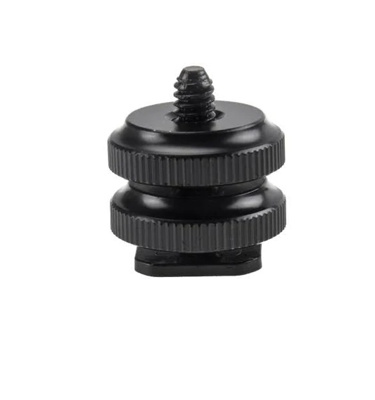 Reinforced Hot Shoe Aluminum Alloy 1/4 inch Screw Adapter with Double Nut for GoPro HERO5 /4 /3+ /3 /2 /1 (Accessories)