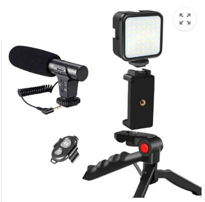 Andowl Vlogging Kit with Tripod LED Video Light & Phone Holder Q-ZJ09