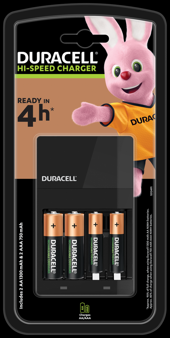 DURACELL - DURACELL Chargeur Piles Rechargeables 45 minutes, CEF27 avec 2  accus AA 1300 mAh et 2 accus AAA 750 mAh disponible chez SOLUTIONS HPC