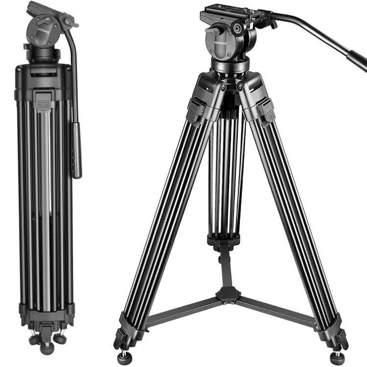 KINGJOY VT-3500 Professional 196 Cm Heavy Duty Aluminium Video Tripod Stand With VT-3530 Fluid Video Head